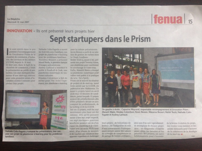 prism CCISM - Rentrée 2017 - Start-up